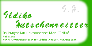 ildiko hutschenreitter business card